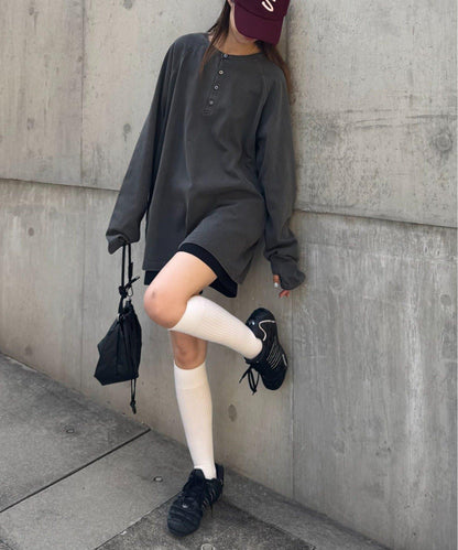 【男女通用】顏料半開領T恤