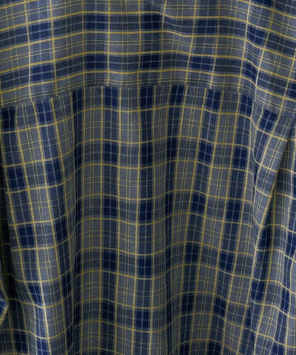 【男女通用】商場混紡長袖格子襯衫