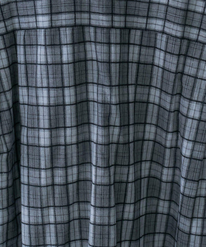 【男女通用】商場混紡長袖格子襯衫