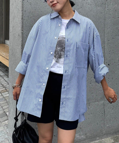 【男女通用】寬鬆剪裁常規領款多色襯衫