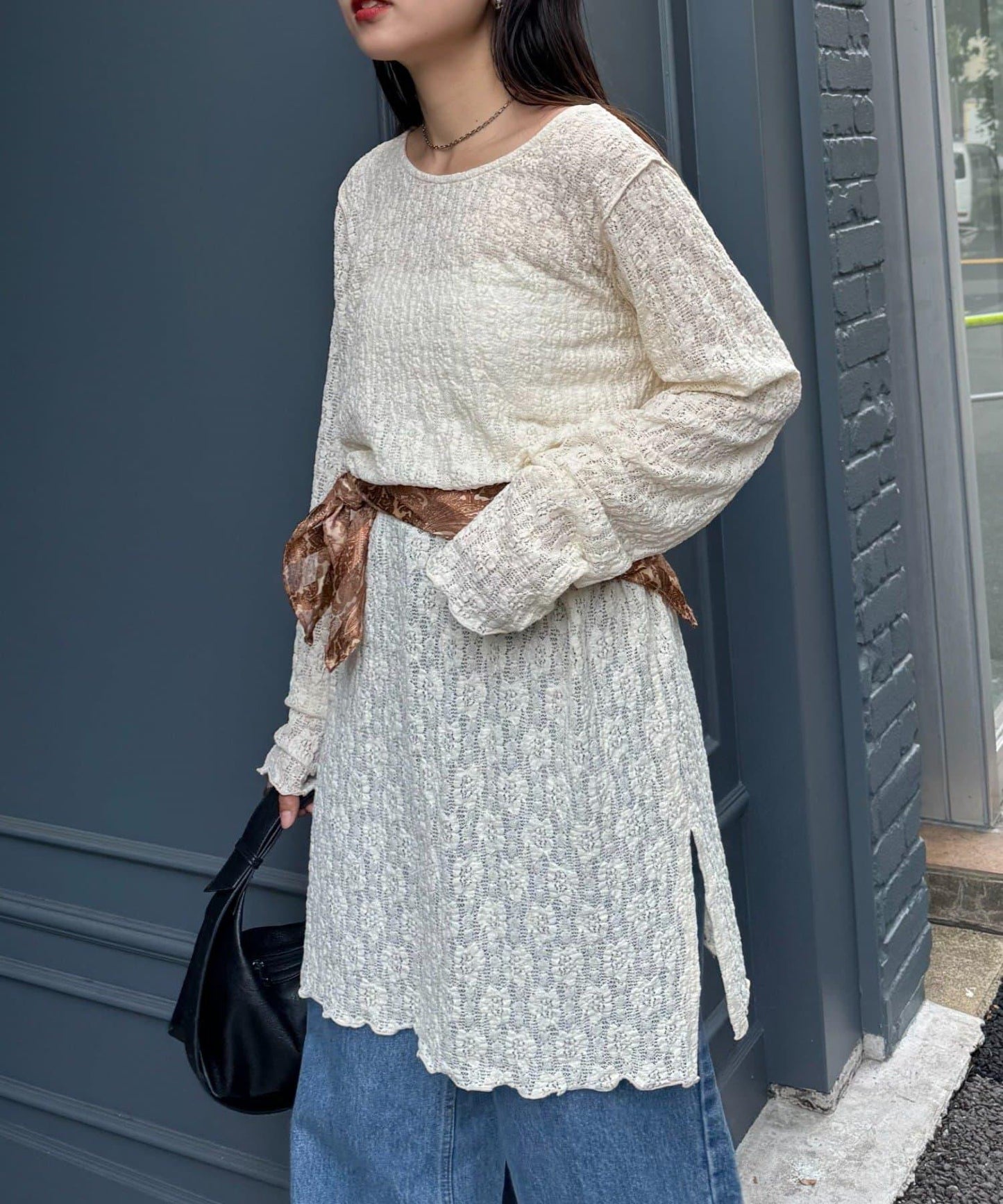 透視蕾絲連衣裙