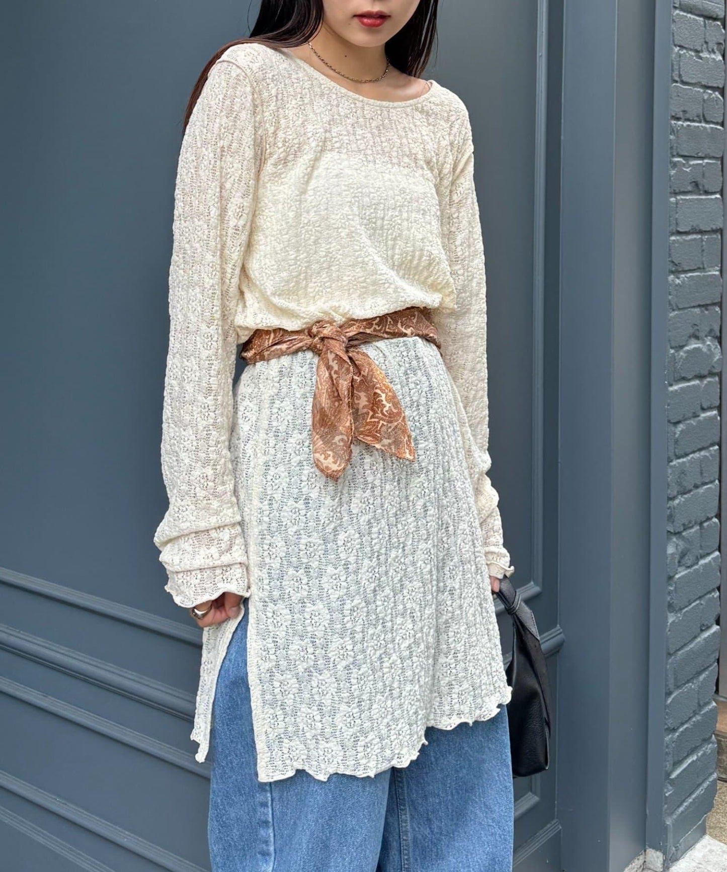 透視蕾絲連衣裙