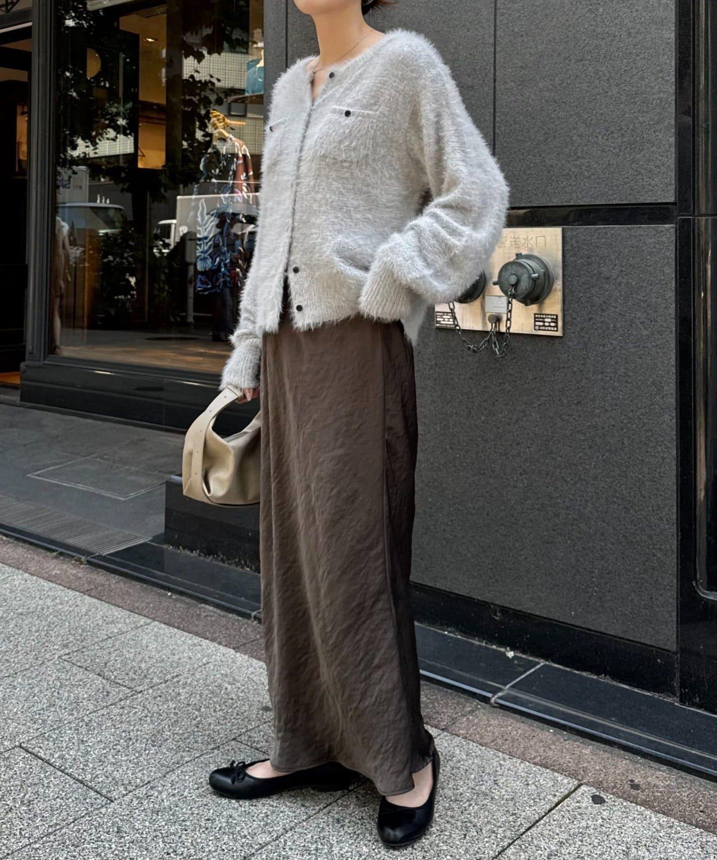 迷你口袋混紡羽絨開衫