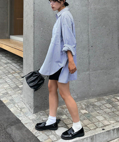 【男女通用】寬鬆剪裁常規領款多色襯衫