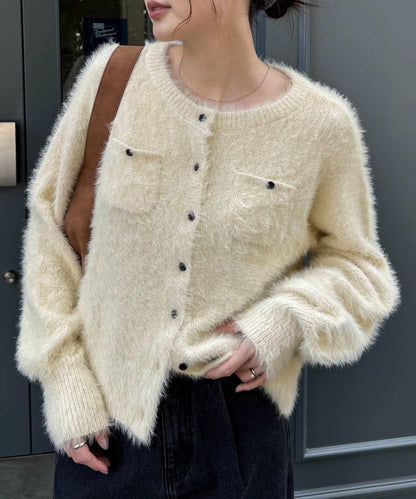 迷你口袋混紡羽絨開衫