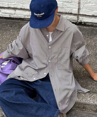 【男女通用】寬鬆剪裁常規領款多色襯衫