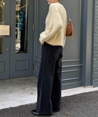 迷你口袋混紡羽絨開衫