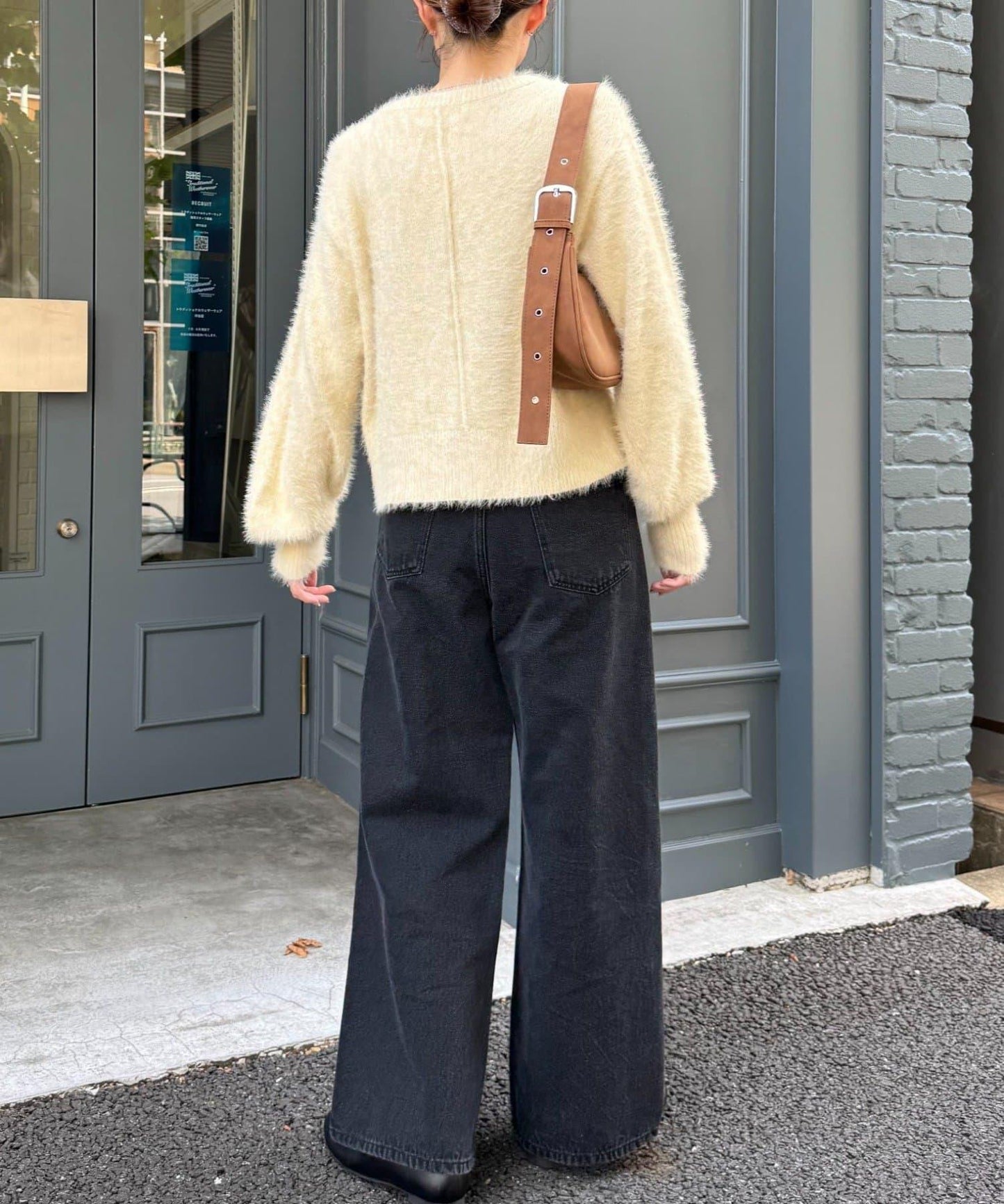 迷你口袋混紡羽絨開衫