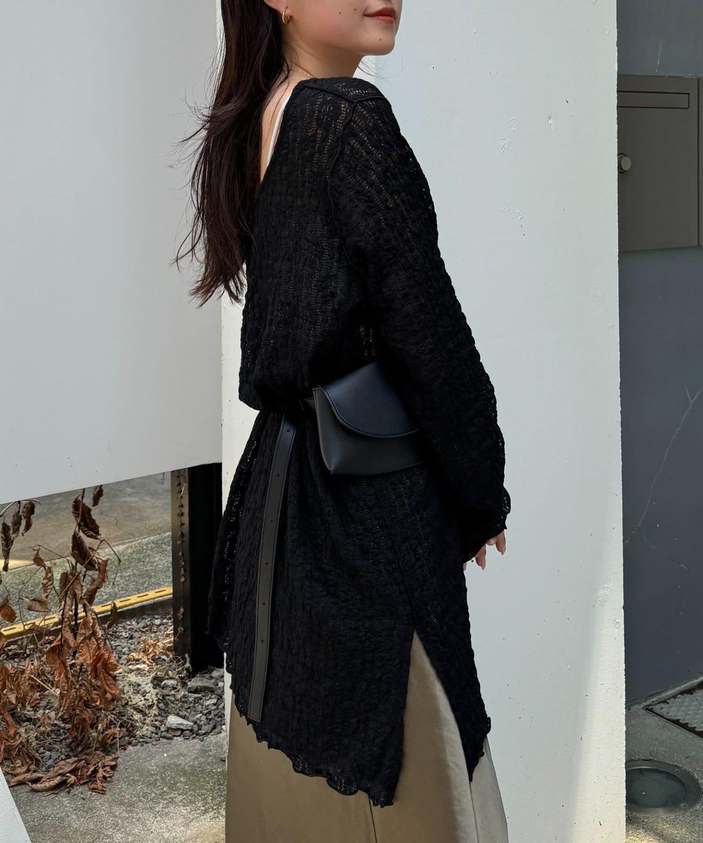 透視蕾絲連衣裙