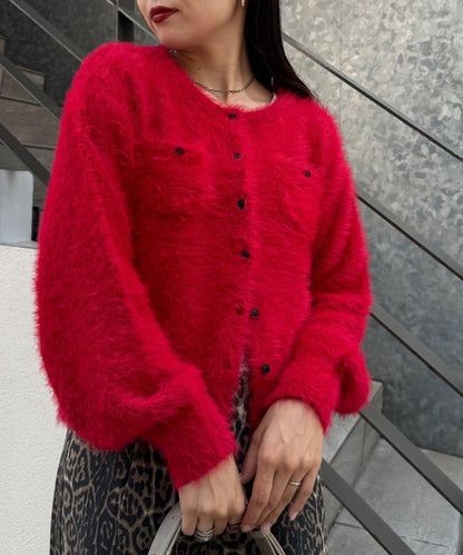 迷你口袋混紡羽絨開衫