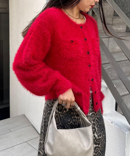 迷你口袋混紡羽絨開衫