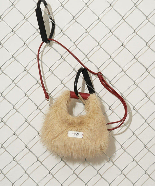 【GRAIN/穀物】2WAY迷你仿毛手提包