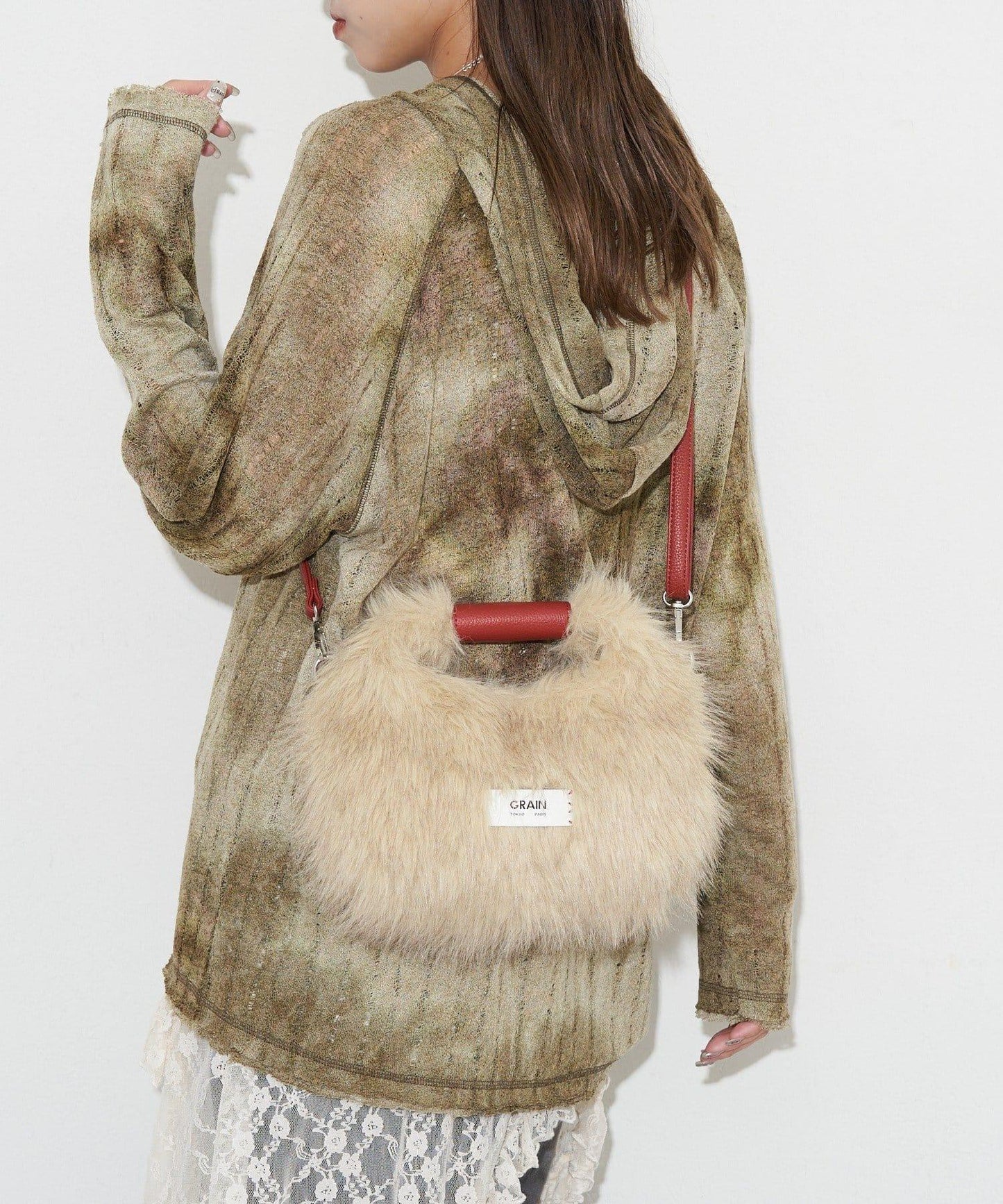 【GRAIN/穀物】2WAY迷你仿毛手提包