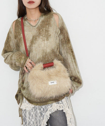 【GRAIN/穀物】2WAY迷你仿毛手提包