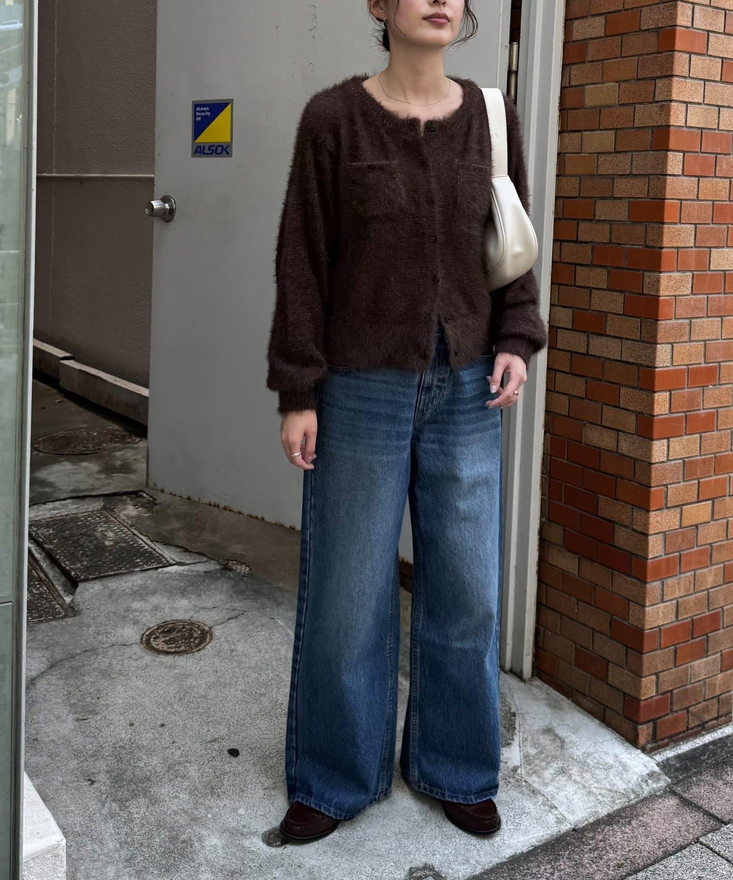 迷你口袋混紡羽絨開衫