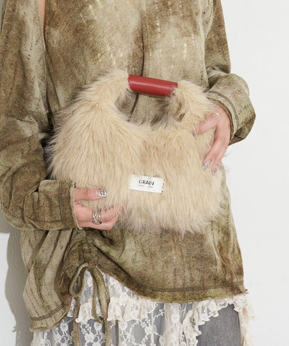 【GRAIN/穀物】2WAY迷你仿毛手提包