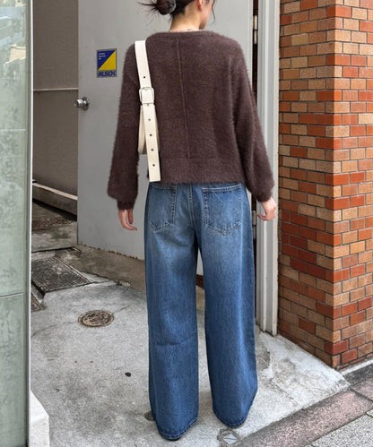 迷你口袋混紡羽絨開衫