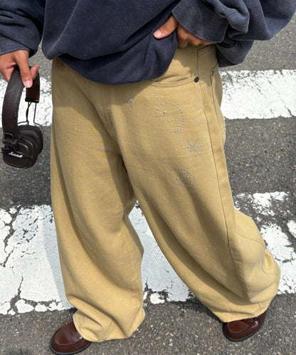 【CIAOPANIC TYPY】【UNISEX】熱貼合錐形休閒褲