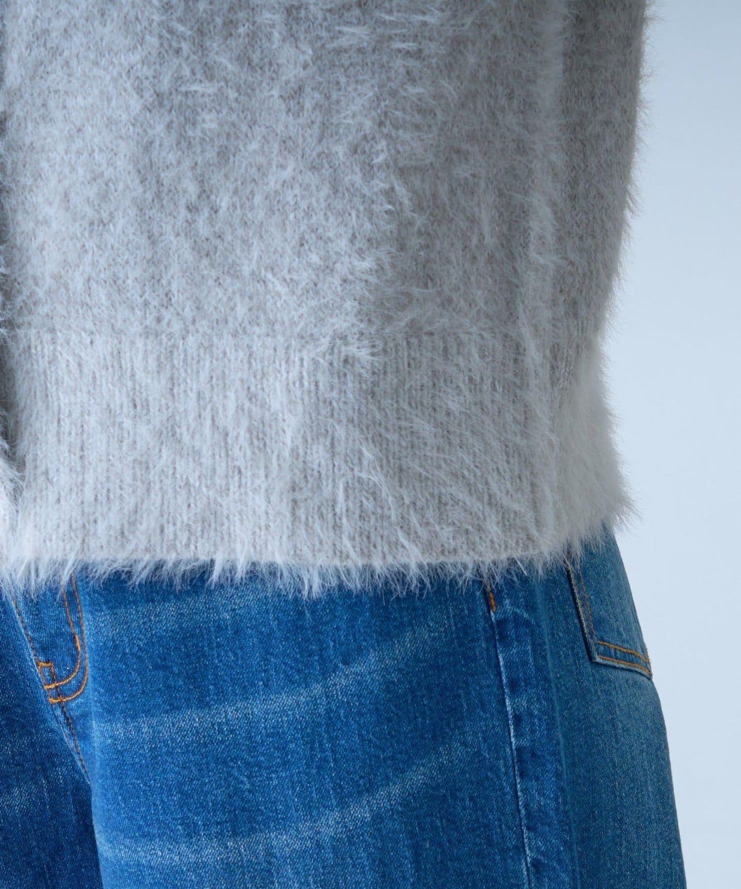 迷你口袋混紡羽絨開衫