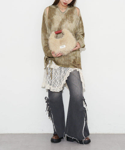 【GRAIN/穀物】2WAY迷你仿毛手提包