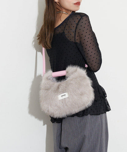 【GRAIN/穀物】2WAY迷你仿毛手提包