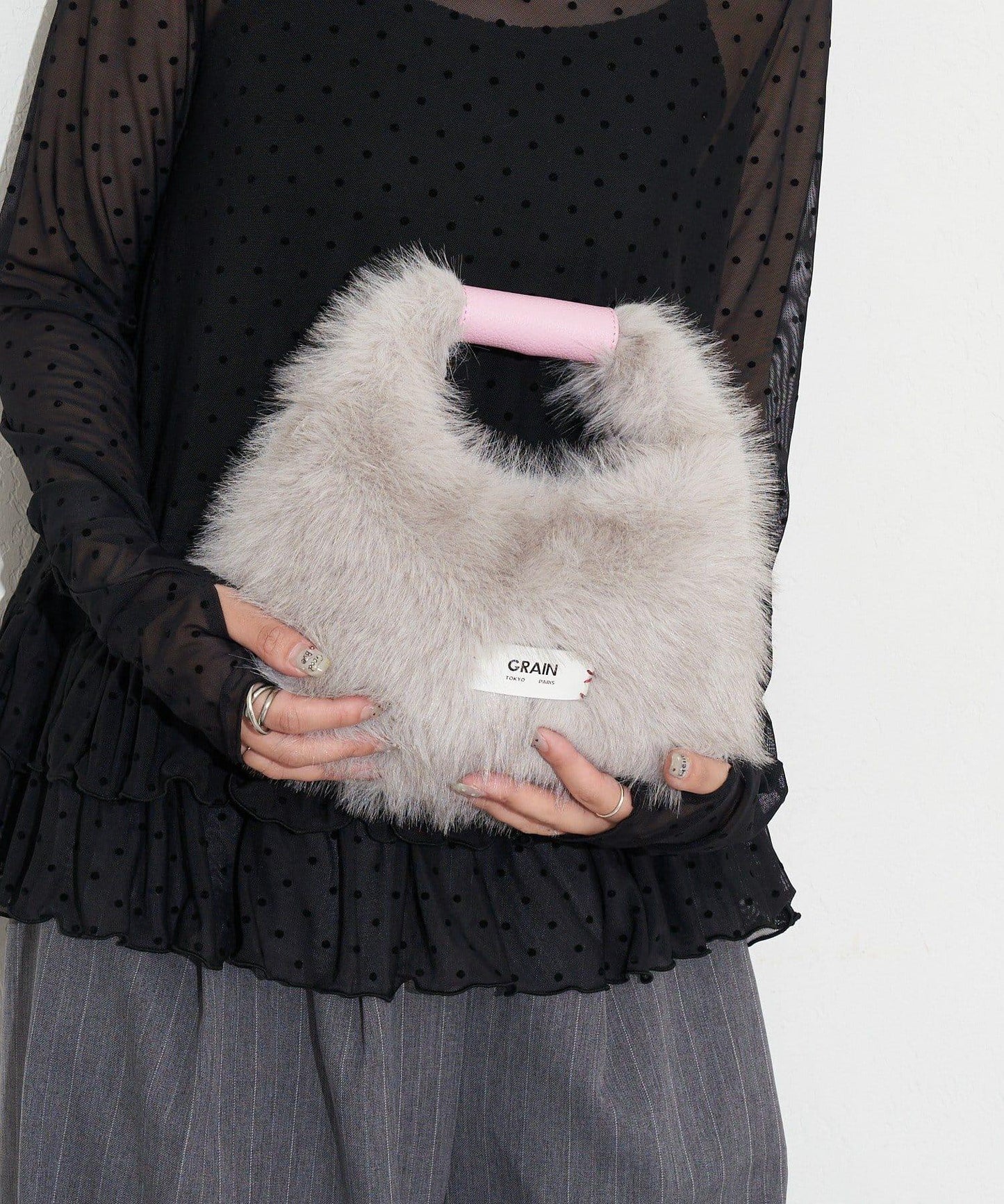 【GRAIN/穀物】2WAY迷你仿毛手提包