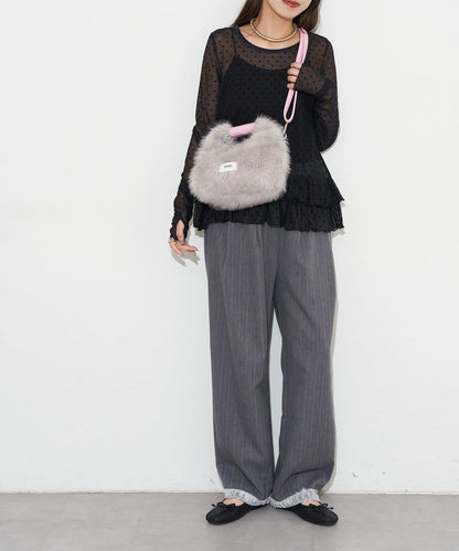 【GRAIN/穀物】2WAY迷你仿毛手提包