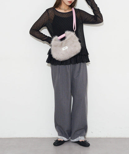 【GRAIN/穀物】2WAY迷你仿毛手提包