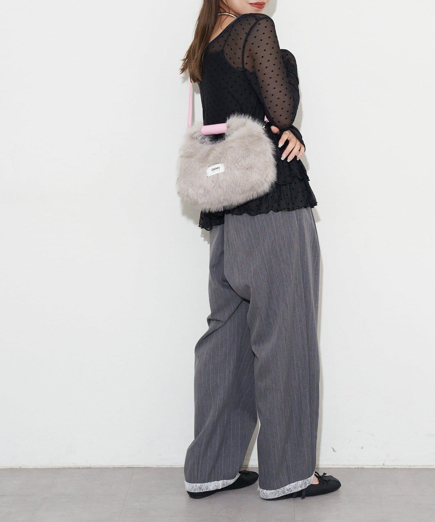 【GRAIN/穀物】2WAY迷你仿毛手提包