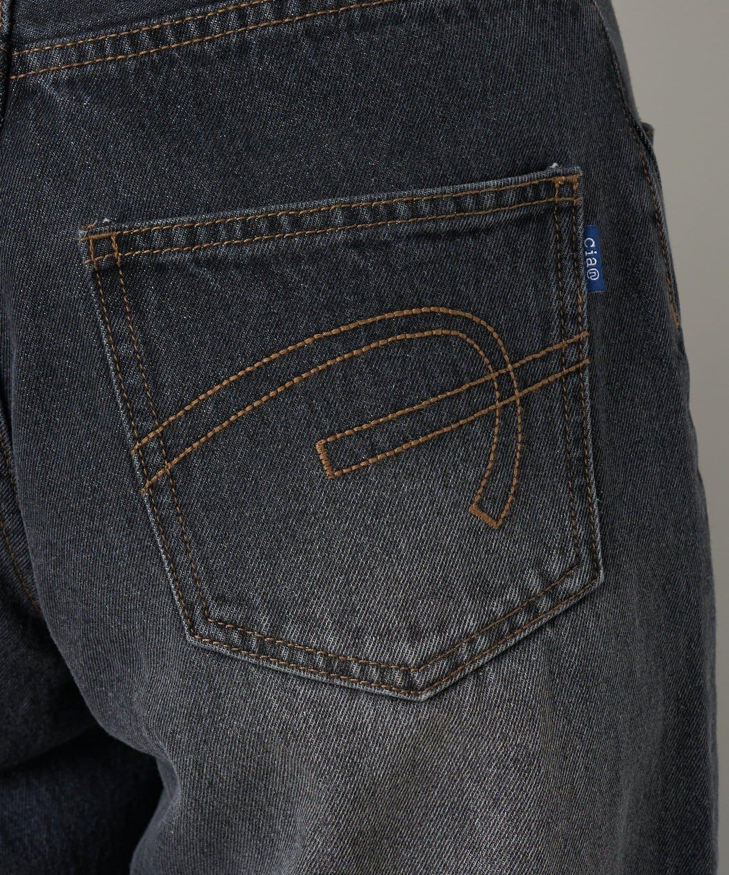 【CIAN DENIM/藍色牛仔布】分裂式前開衩寬鬆牛仔褲#002