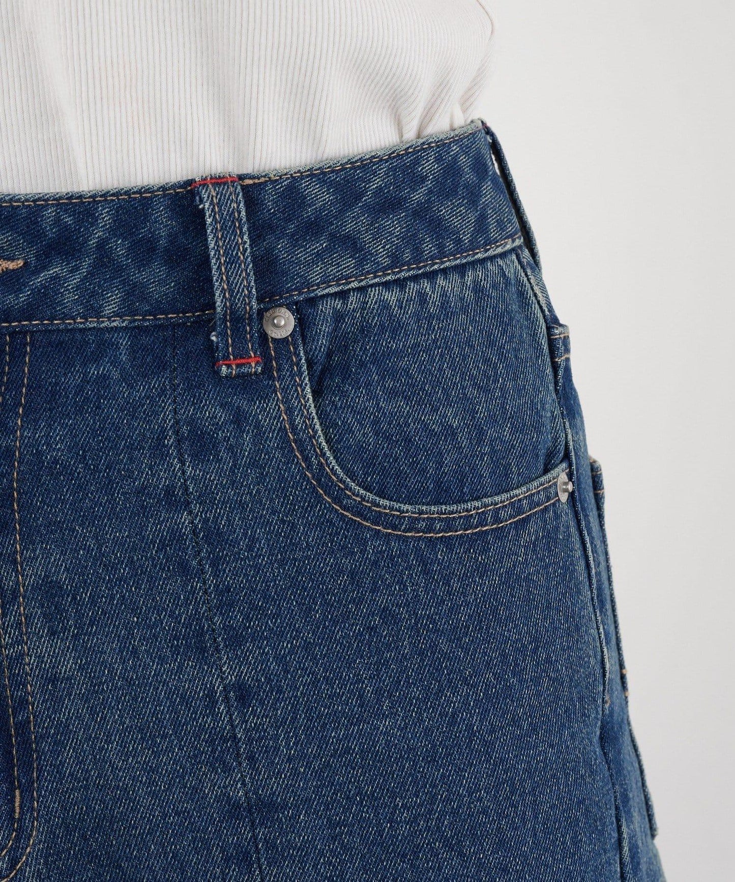 【CIAN DENIM/藍色牛仔布】褶皺喇叭牛仔褲#101