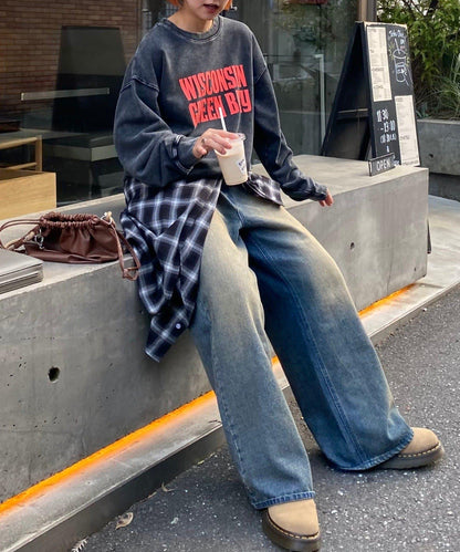 【男女同款】新款酸洗標誌衛衣