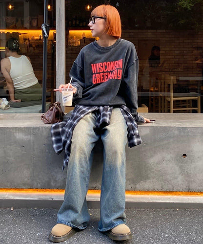 【男女同款】新款酸洗標誌衛衣