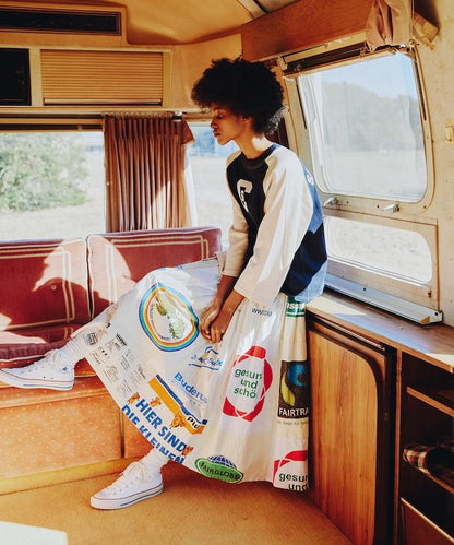 vintageヨーロピアンエコバッグリメイクスカート