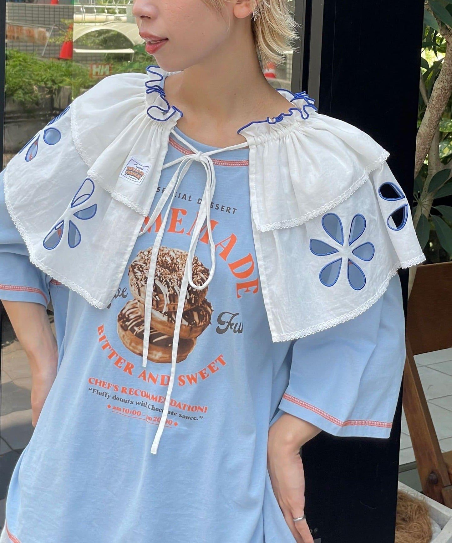 【HELLO.SANFRANCISCO/你好，舊金山】配色拼接咖啡館菜單T恤