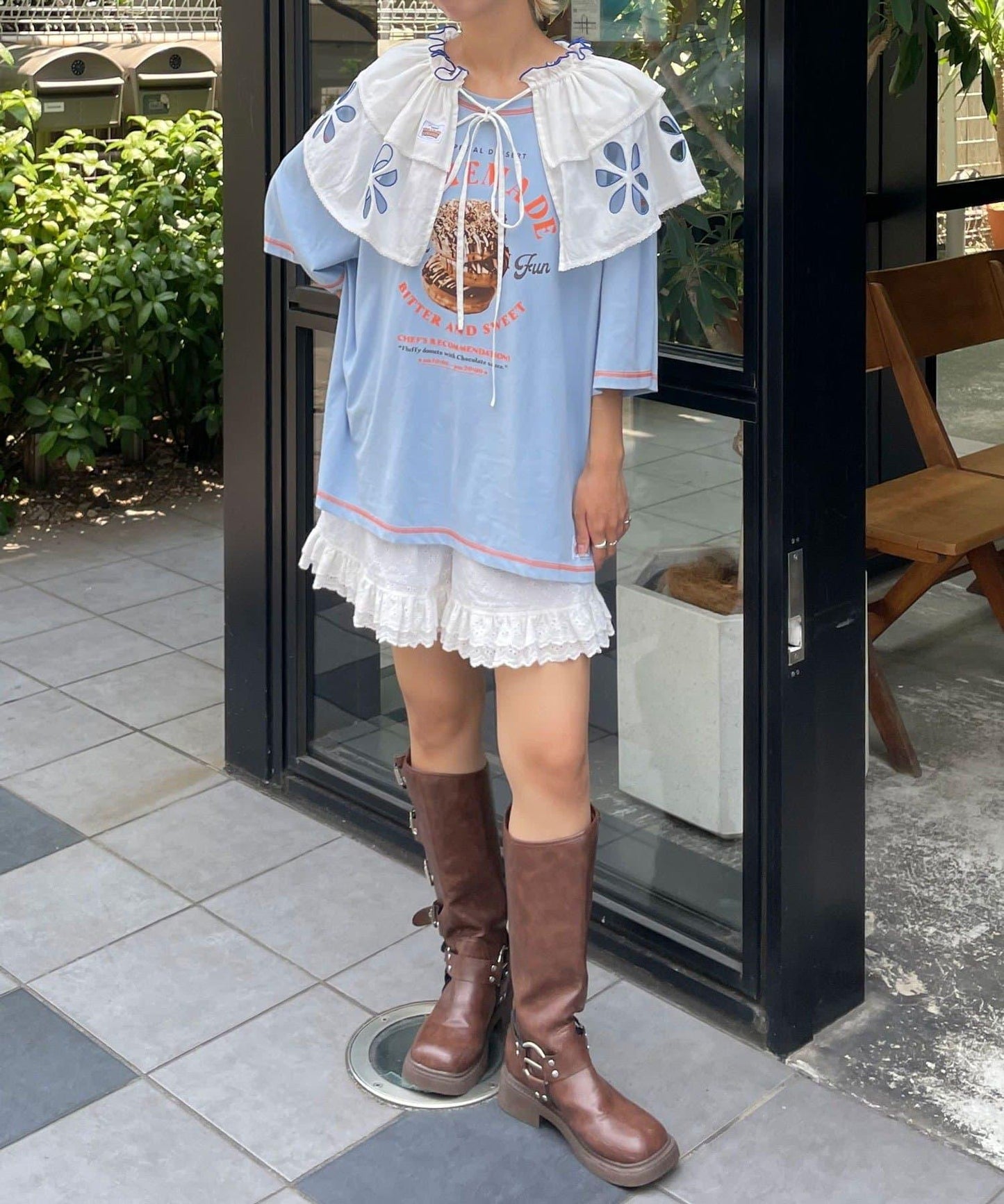 【HELLO.SANFRANCISCO/你好，舊金山】配色拼接咖啡館菜單T恤