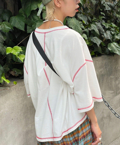 【HELLO.SANFRANCISCO/你好，舊金山】配色拼接咖啡館菜單T恤