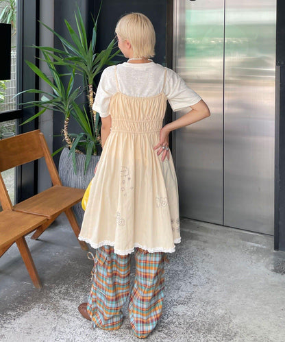 【HELLO.SANFRANCISCO/你好，舊金山】塗鴉風印花蕾絲背心連衣裙