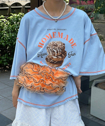 【HELLO.SANFRANCISCO/你好，舊金山】配色拼接咖啡館菜單T恤