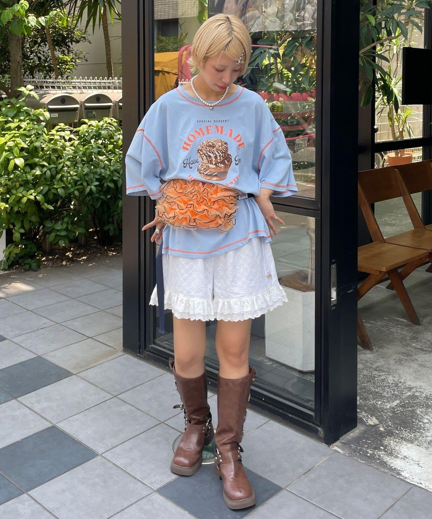 【HELLO.SANFRANCISCO/你好，舊金山】配色拼接咖啡館菜單T恤