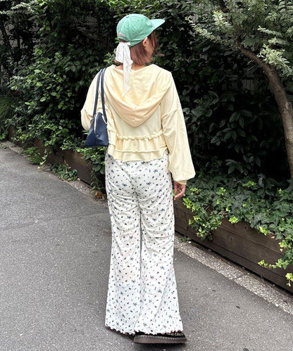 【HELLO.SANFRANCISCO/哈羅舊金山】花色絨布印花喇叭褲