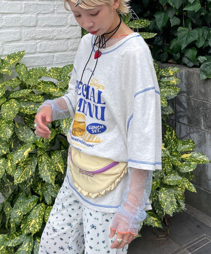 【HELLO.SANFRANCISCO/你好，舊金山】配色拼接咖啡館菜單T恤