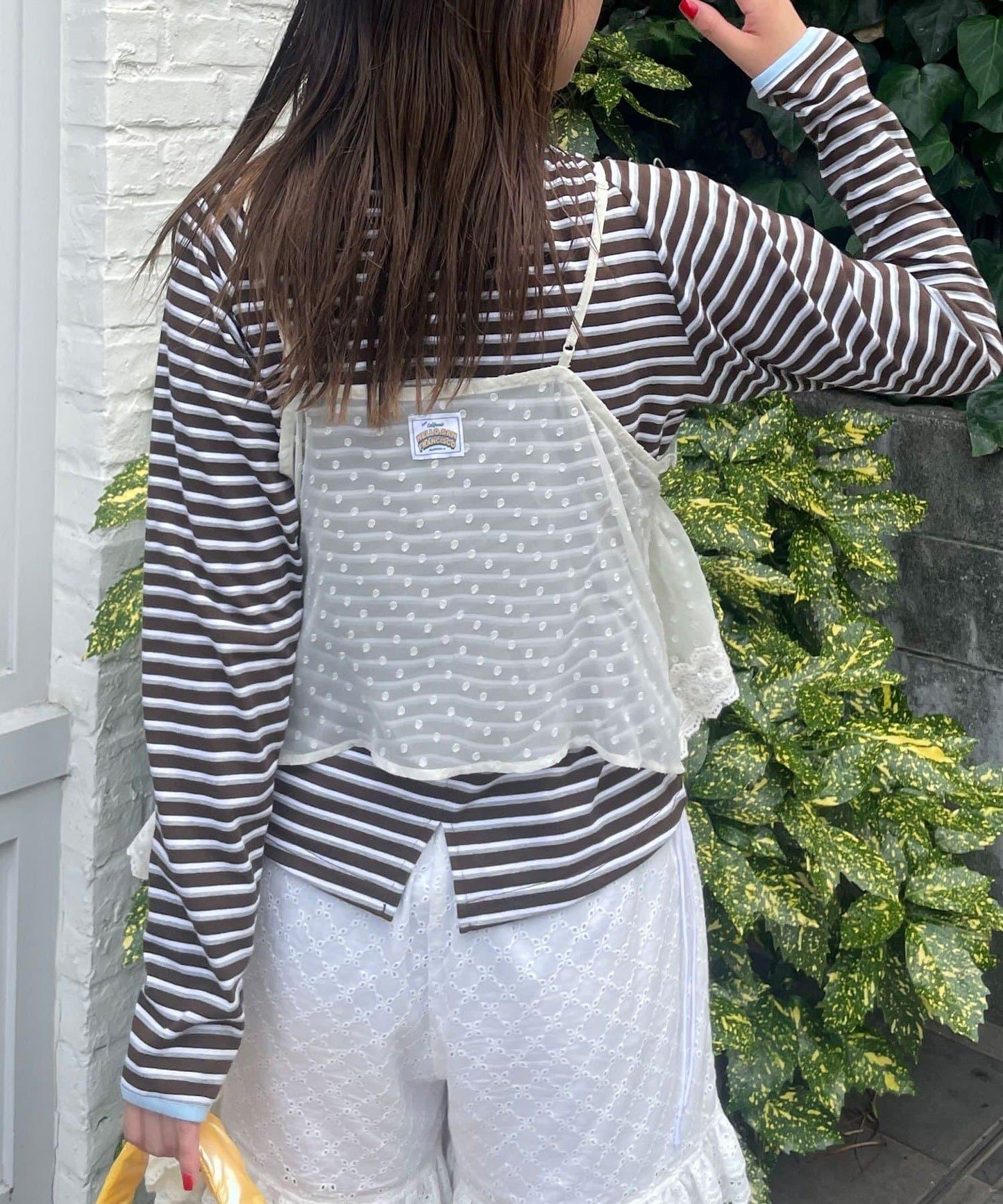 【HELLO.SANFRANCISCO/哈羅舊金山】不對稱荷葉邊點點蕾絲吊帶