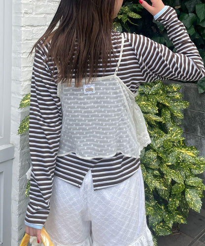 【HELLO.SANFRANCISCO/哈羅舊金山】不對稱荷葉邊點點蕾絲吊帶