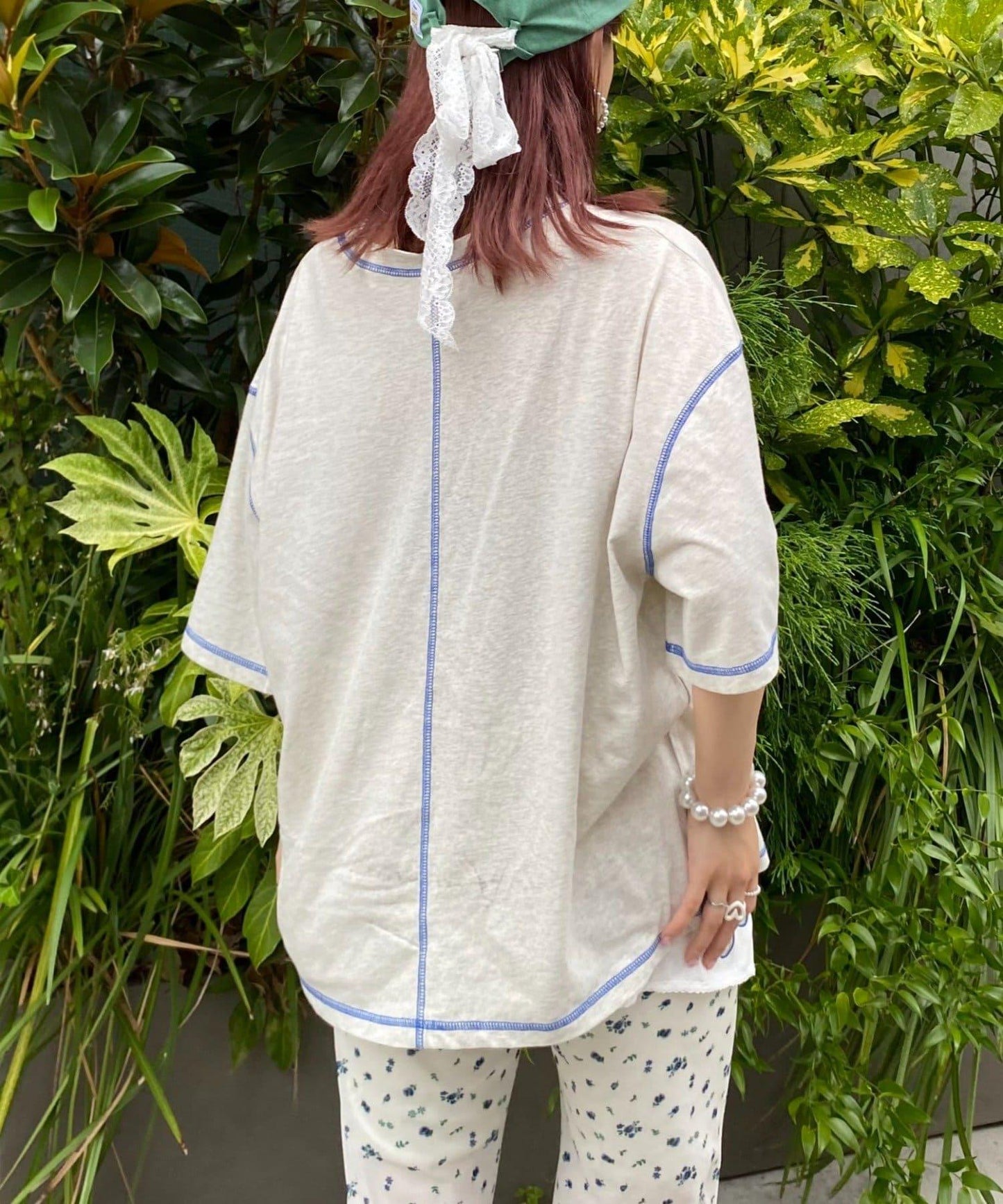 H.S配色拼接咖啡館菜單T恤