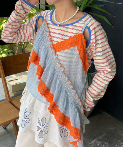 【HELLO.SANFRANCISCO/哈羅舊金山】不對稱荷葉邊點點蕾絲吊帶