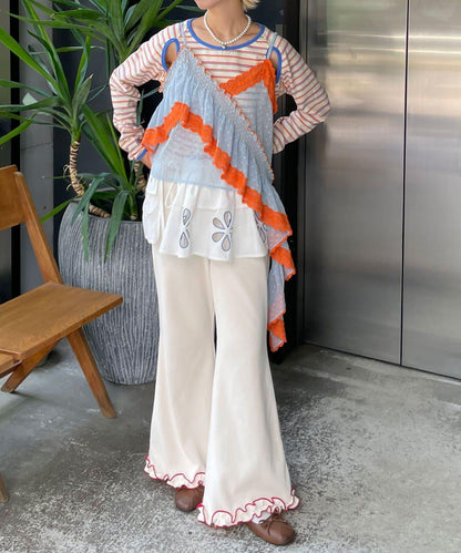 【HELLO.SANFRANCISCO/哈羅舊金山】不對稱荷葉邊點點蕾絲吊帶