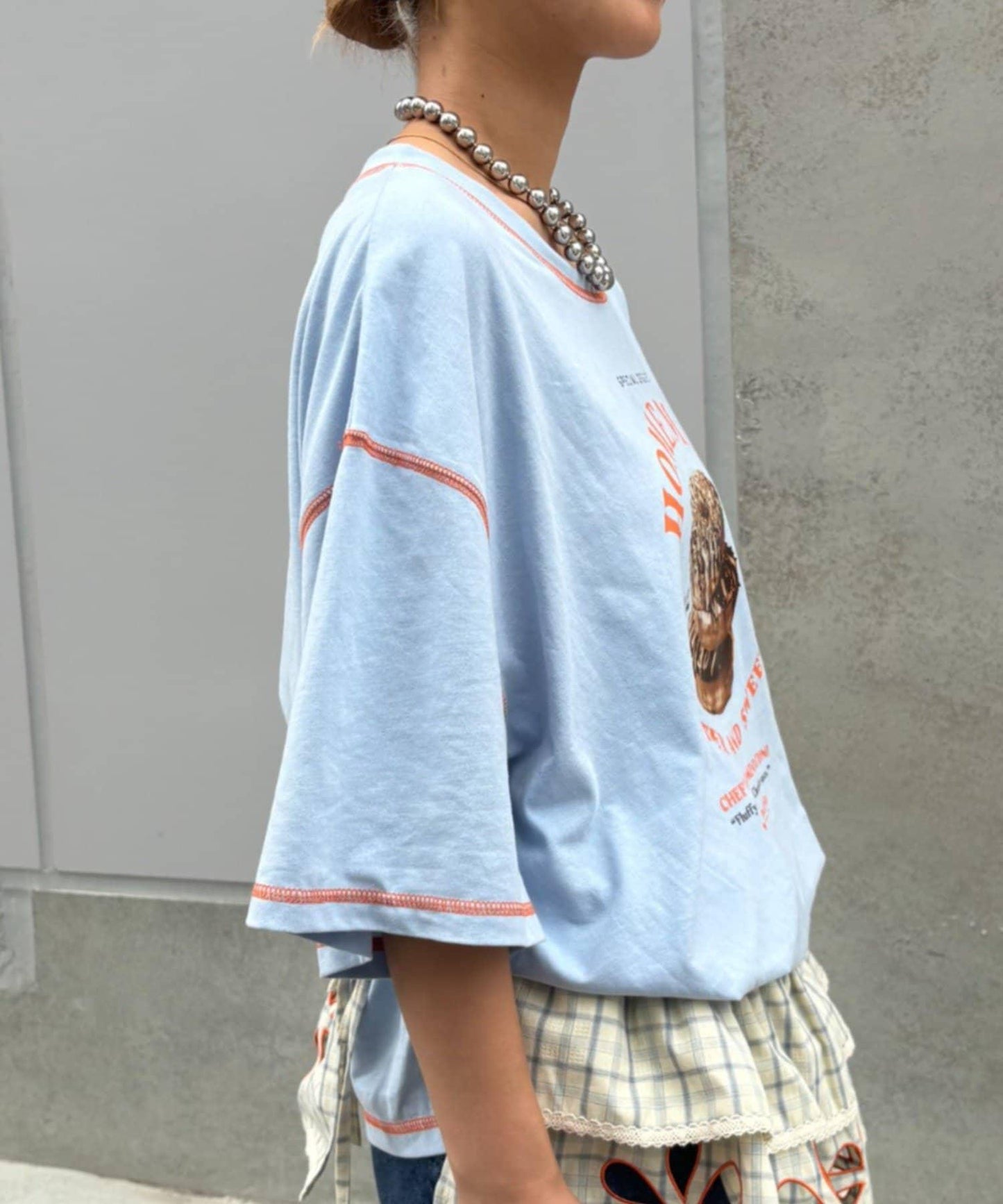 H.S配色拼接咖啡館菜單T恤