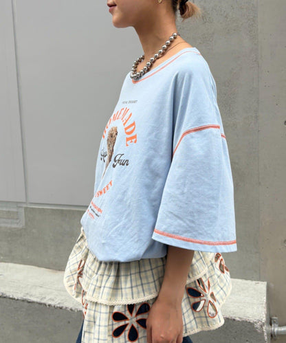 H.S配色拼接咖啡館菜單T恤