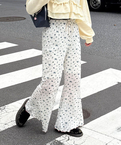 【HELLO.SANFRANCISCO/哈羅舊金山】花色絨布印花喇叭褲